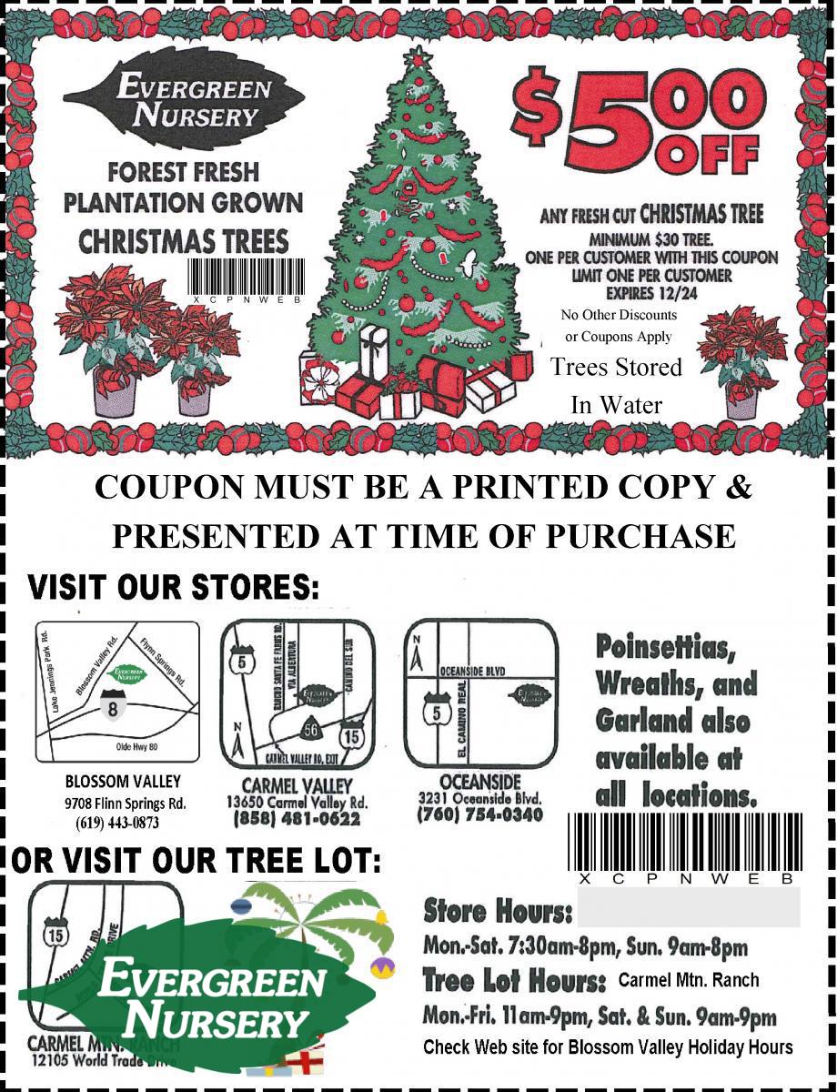 christmas coupon evergreen nursery coupons for christmas
